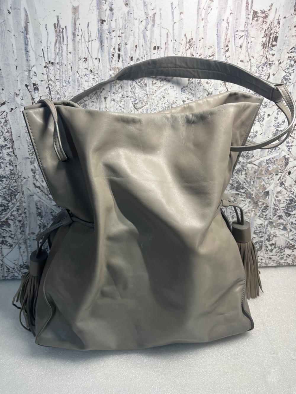 ALL SAINTS Leather Tassel Shoulder Bag